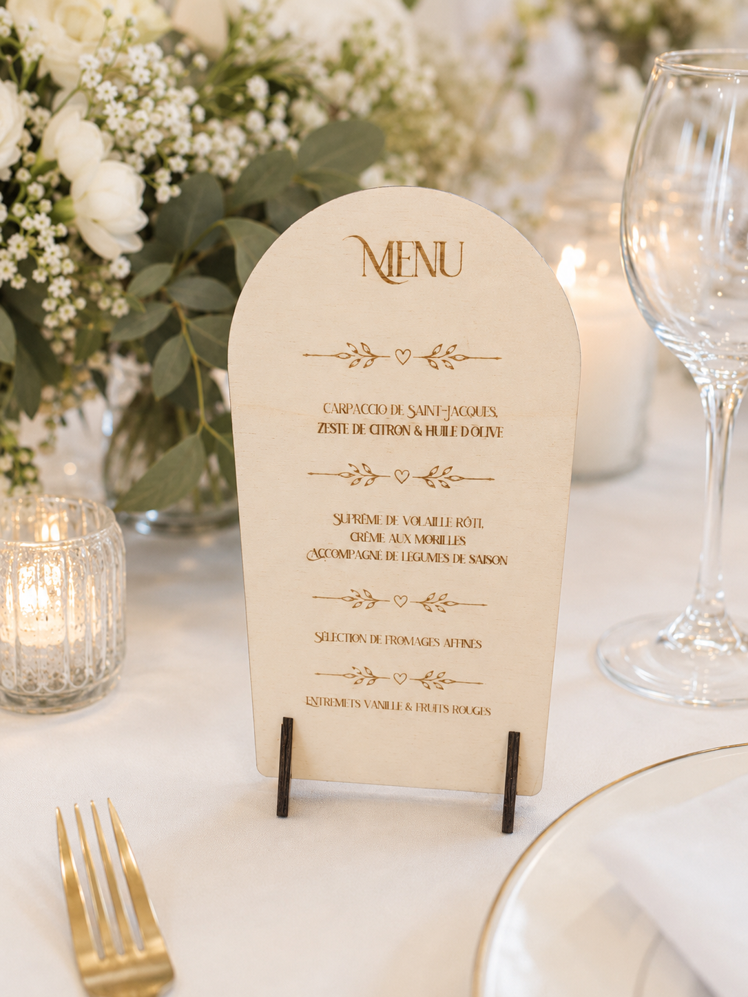 Menu de table en bois